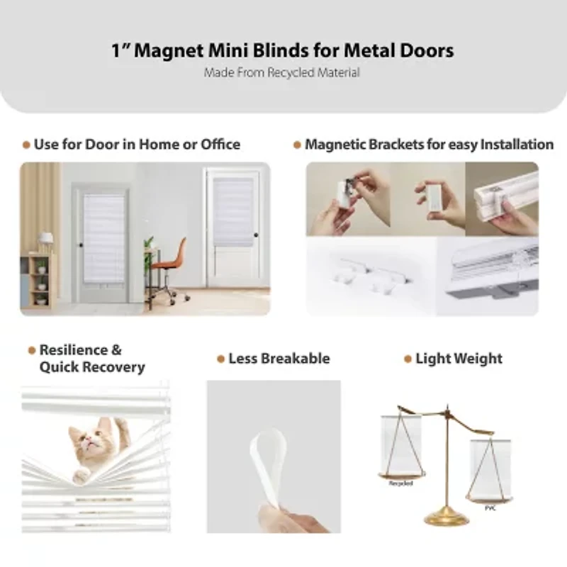 Eco Estates Magnetic 1" Room Darkening Cordless Mini Blind