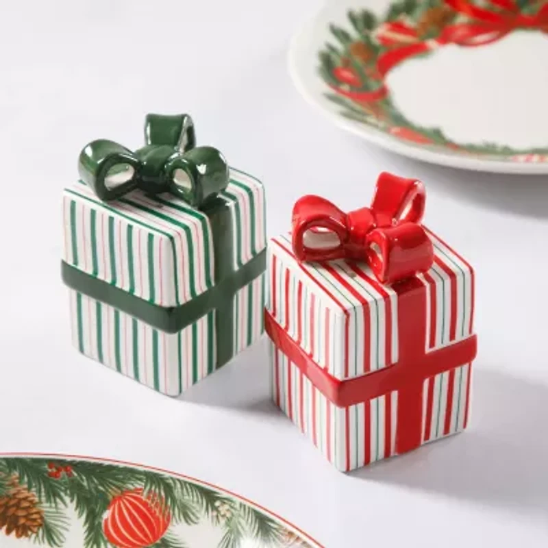 Martha Stewart Festive Bow Ceramic Salt & Pepper Shaker