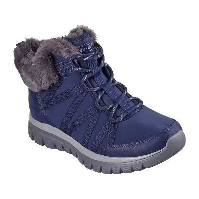 Skechers Womens Graceful Flat Heel Lace Up Boots