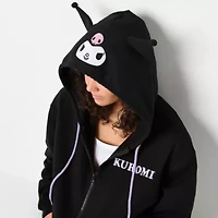 Womens Juniors Long Sleeve Hello Kitty Fleece Zipper Hoodie