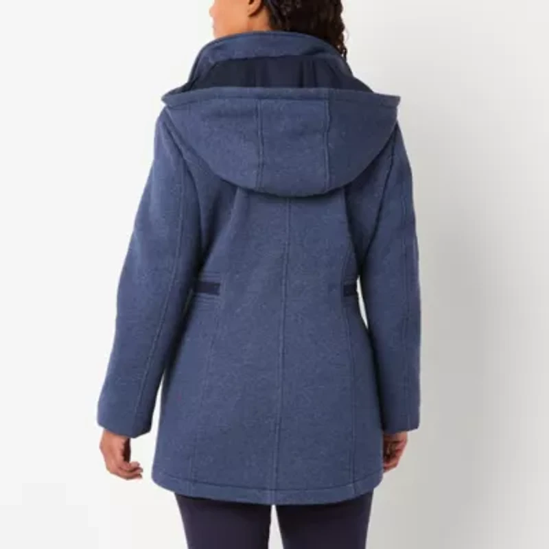 Liz Claiborne Womens Petite Hooded Midweight Jacket