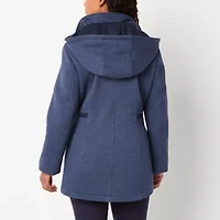 Liz Claiborne Womens Petite Hooded Midweight Jacket