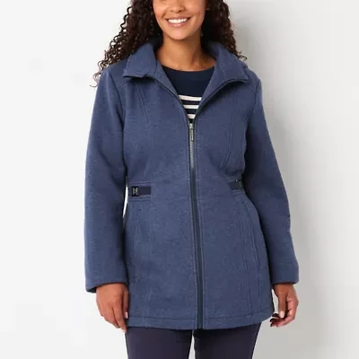 Liz Claiborne Womens Petite Hooded Midweight Jacket