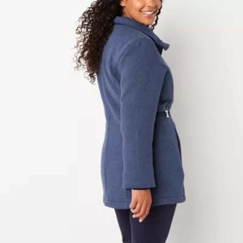 Liz Claiborne Womens Petite Hooded Midweight Jacket