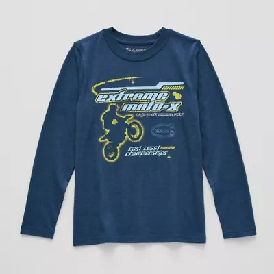 Thereabouts Little & Big Kid Boys Crew Neck Long Sleeve Regular Fit Graphic T-Shirt