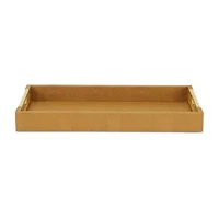 Cheungs Camel Brown Faux Shagreen Rectangular Decorative Tray