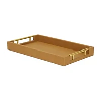 Cheungs Camel Brown Faux Shagreen Rectangular Decorative Tray