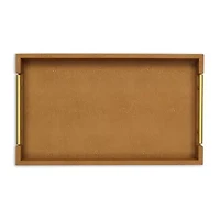 Cheungs Camel Brown Faux Shagreen Rectangular Decorative Tray
