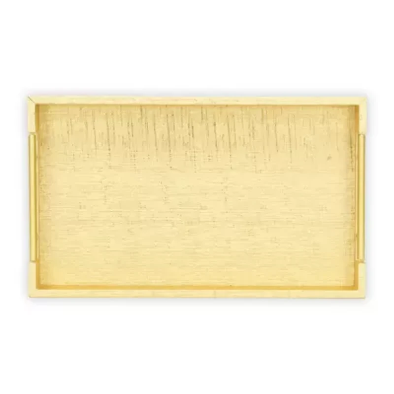 Cheungs Gold Faux Snakeskin Rectangular Decorative Tray