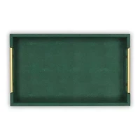 Cheungs Green Faux Shagreen Rectangular Decorative Tray