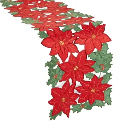 Homewear Portia Poinsettia Cutout Table Runner