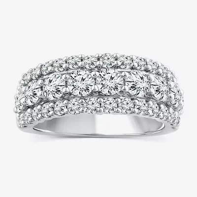 (G / Si1-Si2) Womens 2 1/4 CT. T.W. Lab Grown White Diamond 10K Gold Anniversary Band