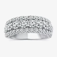 (G / Si1-Si2) Womens 2 1/4 CT. T.W. Lab Grown White Diamond 10K Gold Anniversary Band