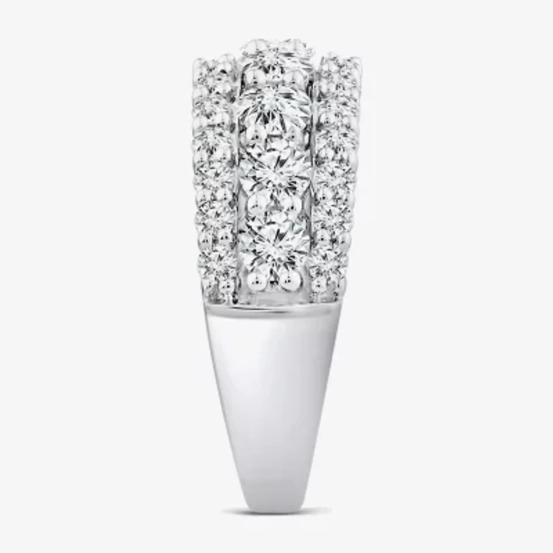 (G / Si1-Si2) Womens 2 1/4 CT. T.W. Lab Grown White Diamond 10K Gold Anniversary Band