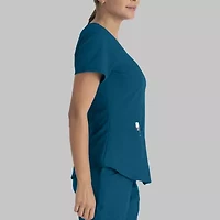 Skechers Sk101 Breeze 3-Pocket Curved Womens Plus Tall V Neck Short Sleeve Tag Free Scrub Top
