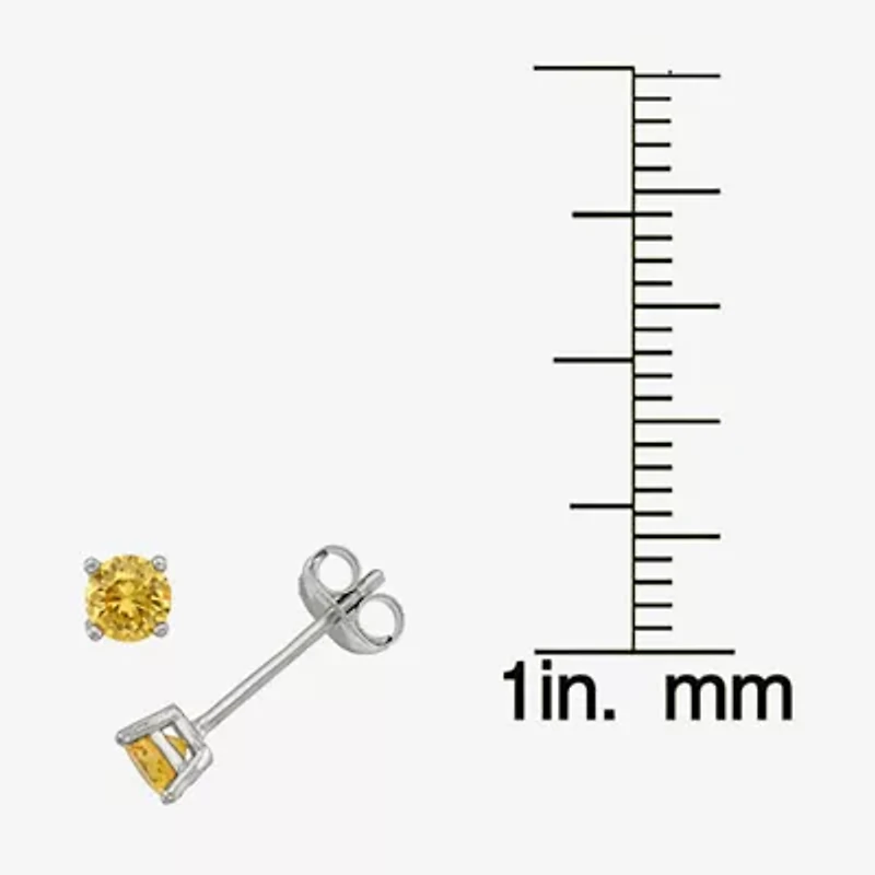 Lab Created Cubic Zirconia Sterling Silver 4mm Stud Earrings