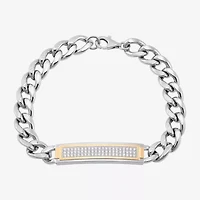 Mens 14K Gold Over Silver 8 1/2 Inch Hollow Curb Id Bracelet