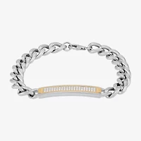 Mens 14K Gold Over Silver 8 1/2 Inch Hollow Curb Id Bracelet