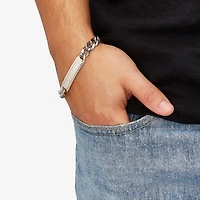 Mens 14K Gold Over Silver 8 1/2 Inch Hollow Curb Id Bracelet