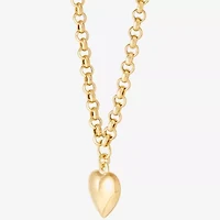 Womens 14K Gold Over Silver Heart 16 Inch Pendant Necklace