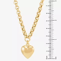 Womens 14K Gold Over Silver Heart 16 Inch Pendant Necklace