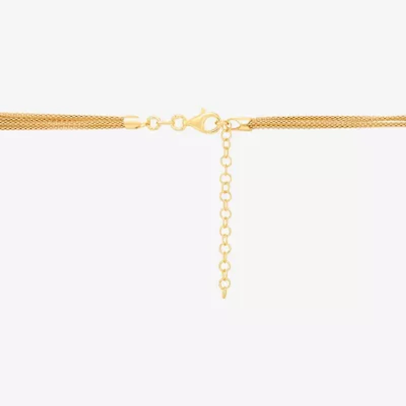 Womens 14K Gold Over Silver Circle Round 16 Inch Pendant Necklace