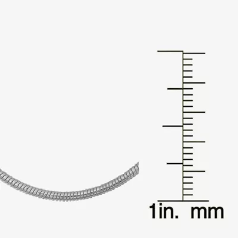 Unisex Adult Sterling Silver 22 Inch Snake Chain Necklace