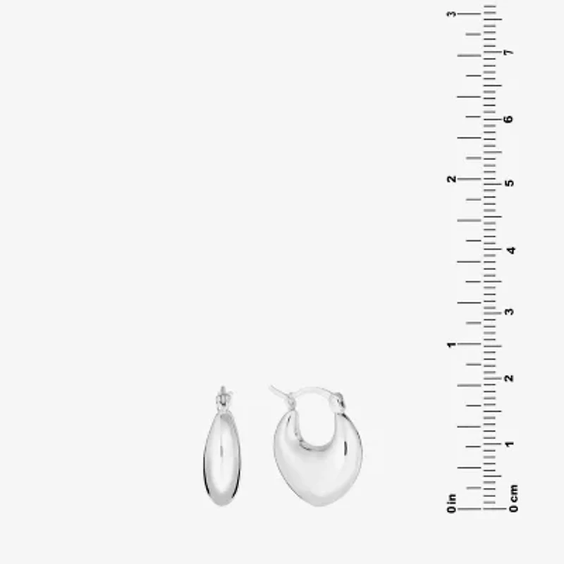 Womens Sterling Silver 19.8mm Hoop Earrings