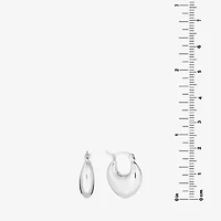 Womens Sterling Silver 19.8mm Hoop Earrings