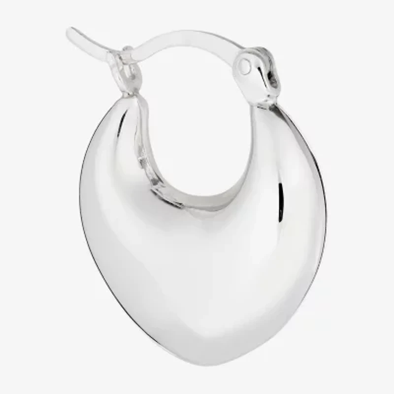 Womens Sterling Silver 19.8mm Hoop Earrings
