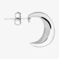 Womens Sterling Silver 15.2mm Hoop Earrings