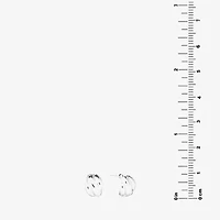 Womens Sterling Silver 15.2mm Hoop Earrings