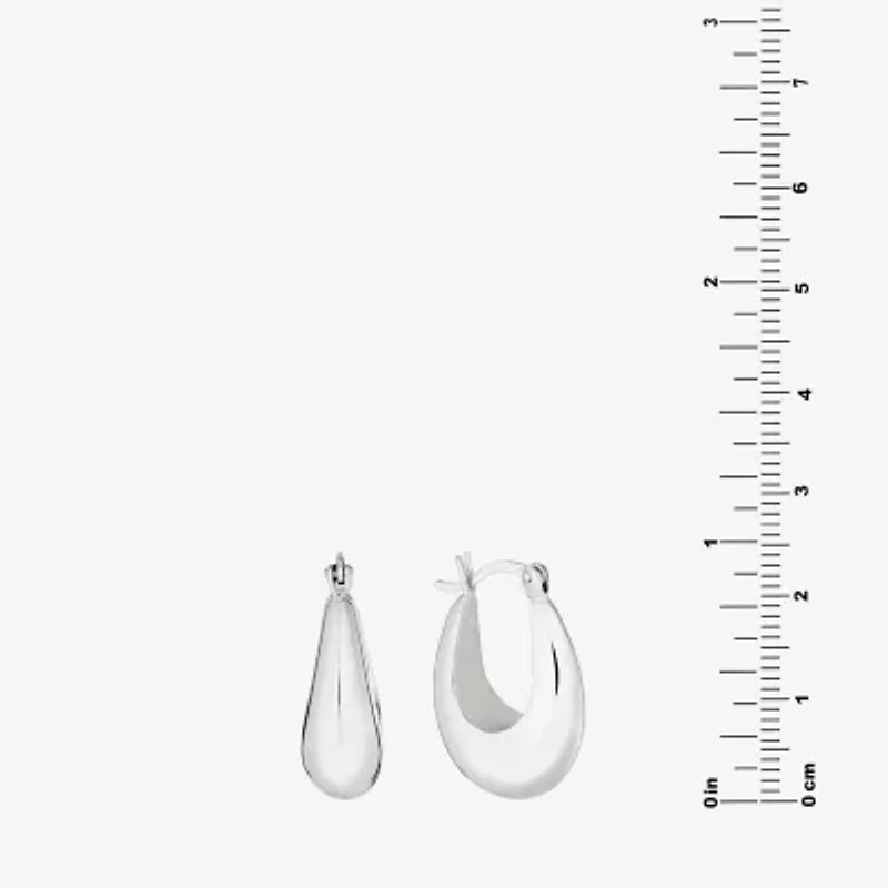 Womens Sterling Silver 22.8mm Hoop Earrings