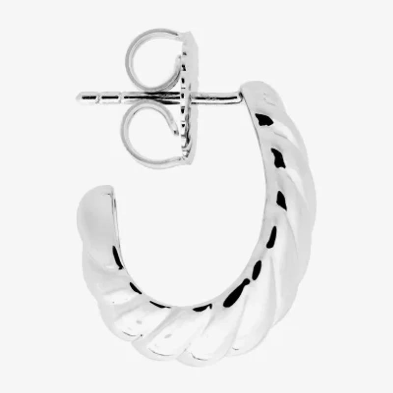 Womens Sterling Silver 19.8mm Hoop Earrings