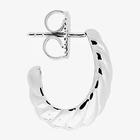 Womens Sterling Silver 19.8mm Hoop Earrings