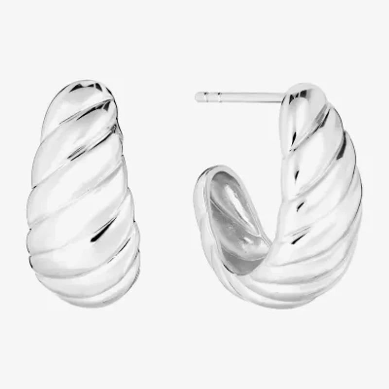 Womens Sterling Silver 19.8mm Hoop Earrings
