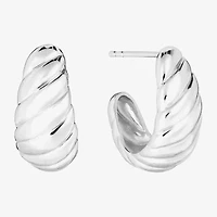 Womens Sterling Silver 19.8mm Hoop Earrings