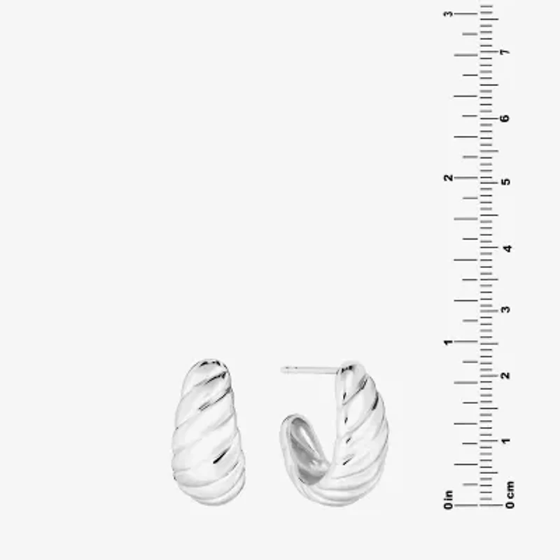 Womens Sterling Silver 19.8mm Hoop Earrings