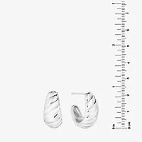 Womens Sterling Silver 19.8mm Hoop Earrings