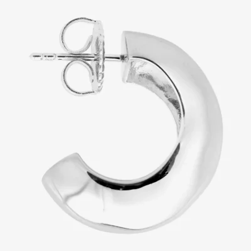 Womens Sterling Silver 23.3mm Hoop Earrings