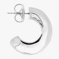Womens Sterling Silver 23.3mm Hoop Earrings