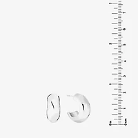 Womens Sterling Silver 23.3mm Hoop Earrings