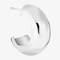Womens Sterling Silver 23.3mm Hoop Earrings
