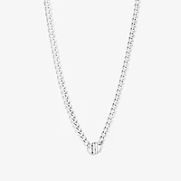 Womens Sterling Silver 18 Inch Curb Chain Necklace