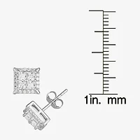 1/2 CT. Cubic Zirconia Sterling Silver 8.1mm Stud Earrings