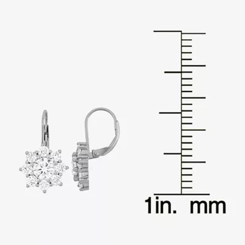 Womens 3 1/2 CT. T.W Cubic Zirconia Sterling Silver Snowflake Drop Earrings