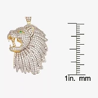 Men's 4 CT. T.W. Cubic Zirconia 14K Two Tone Gold Over Silver Lion Pendant Necklace