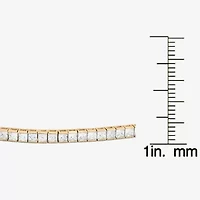 DiamonArt® White Cubic Zirconia 14K Gold Over Silver 7.25 Inch Tennis Bracelet