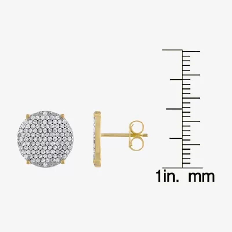1 1/2 CT. Cubic Zirconia 14K Two Tone Gold Over Silver 14.2mm Stud Earrings