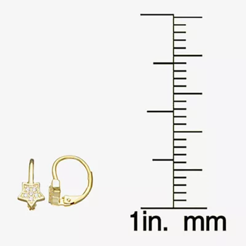 Girls 1/6 CT. Cubic Zirconia 14K Gold Over Silver 15.5mm Hoop Earrings